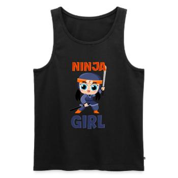 Ninja Girl Drôle Fête D’anniversaire Bday Girl - Débardeur bio Premium Homme - noir - Devant - Michal (187cm)