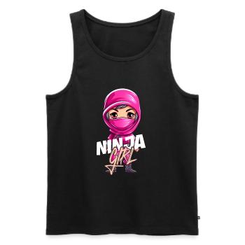 Ninja Girl Drôle Fête D’anniversaire Bday Girl - Débardeur bio Premium Homme - noir - Devant - Michal (187cm)