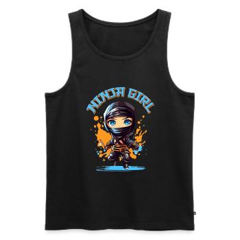 Ninja Girl Drôle Fête D’anniversaire Bday Girl - Débardeur bio Premium Homme - noir - Devant - Michal (187cm)