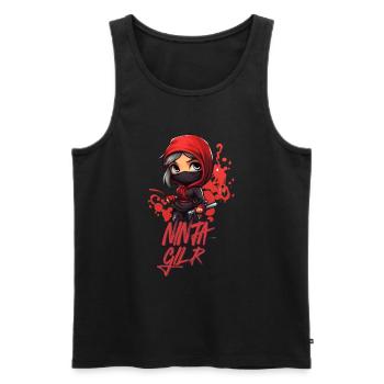 Ninja Girl Drôle Fête D’anniversaire Bday Girl - Débardeur bio Premium Homme - noir - Devant - Michal (187cm)