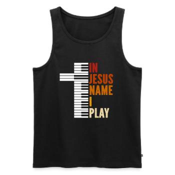 Klavier Christliche Musik Jesus Pianist Gott - Männer Premium Bio Tank Top - Schwarz - Vorne - Michal (187cm)