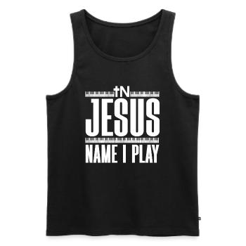 Klavier Christliche Musik Jesus Pianist Gott - Männer Premium Bio Tank Top - Schwarz - Vorne - Michal (187cm)