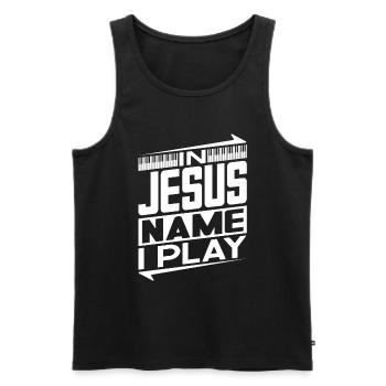 Klavier Christliche Musik Jesus Pianist Gott - Männer Premium Bio Tank Top - Schwarz - Vorne - Michal (187cm)