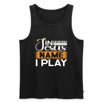 Klavier Christliche Musik Jesus Pianist Gott - Männer Premium Bio Tank Top - Schwarz - Vorne - Michal (187cm)