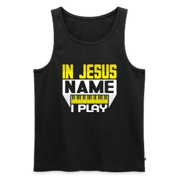 Klavier Christliche Musik Jesus Pianist Gott - Männer Premium Bio Tank Top - Schwarz - Vorne - Michal (187cm)