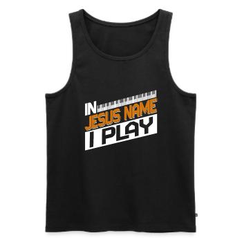 Klavier Christliche Musik Jesus Pianist Gott - Männer Premium Bio Tank Top - Schwarz - Vorne - Michal (187cm)