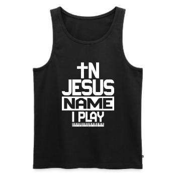 Klavier Christliche Musik Jesus Pianist Gott - Männer Premium Bio Tank Top - Schwarz - Vorne - Michal (187cm)