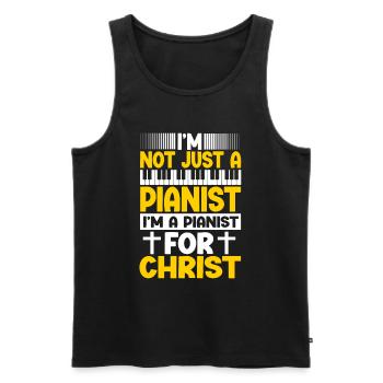 Klavier Christliche Musik Jesus Pianist Gott - Männer Premium Bio Tank Top - Schwarz - Vorne - Michal (187cm)