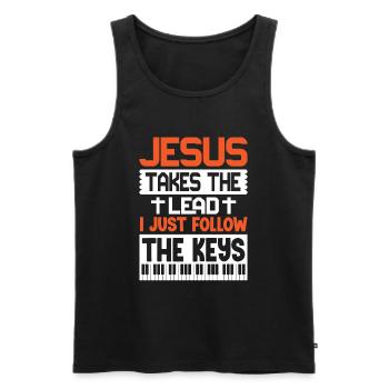 Klavier Christliche Musik Jesus Pianist Gott - Männer Premium Bio Tank Top - Schwarz - Vorne - Michal (187cm)