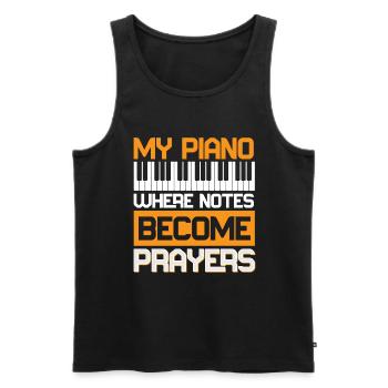 Klavier Christliche Musik Jesus Pianist Gott - Männer Premium Bio Tank Top - Schwarz - Vorne - Michal (187cm)