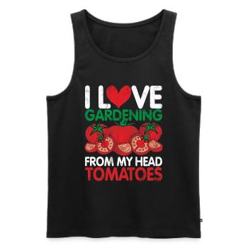 Tomates du jardin Légumes Tomates tête de jardinier - Débardeur bio Premium Homme - noir - Devant - Michal (187cm)