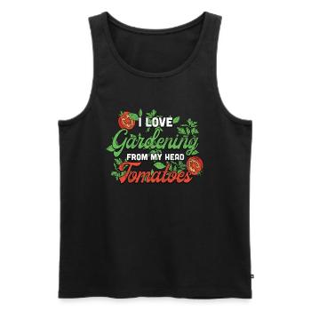 Tomates du jardin Légumes Tomates tête de jardinier - Débardeur bio Premium Homme - noir - Devant - Michal (187cm)