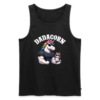 Dadacorn Einhorn Papa Papa Vatertag Tochter - Männer Premium Bio Tank Top - Schwarz - Vorne - Michal (187cm)