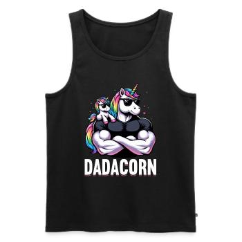 Dadacorn Unicorn Dad Dad Father's Day Daughter - Men's Premium Organic Tank Top - black - Front - Michal (187cm)