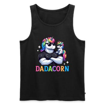 Dadacorn Einhorn Papa Papa Vatertag Tochter - Männer Premium Bio Tank Top - Schwarz - Vorne - Michal (187cm)