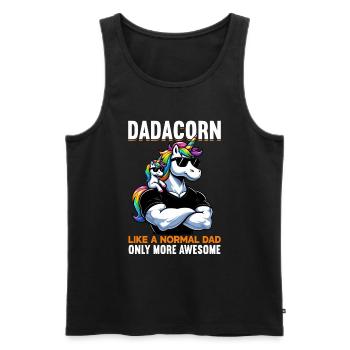 Dadacorn Unicorn Dad Dad Father's Day Daughter - Men's Premium Organic Tank Top - black - Front - Michal (187cm)