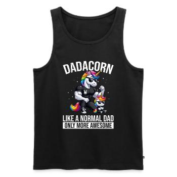 Dadacorn Einhorn Papa Papa Vatertag Tochter - Männer Premium Bio Tank Top - Schwarz - Vorne - Michal (187cm)