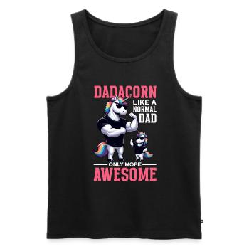 Dadacorn Einhorn Papa Papa Vatertag Tochter - Männer Premium Bio Tank Top - Schwarz - Vorne - Michal (187cm)
