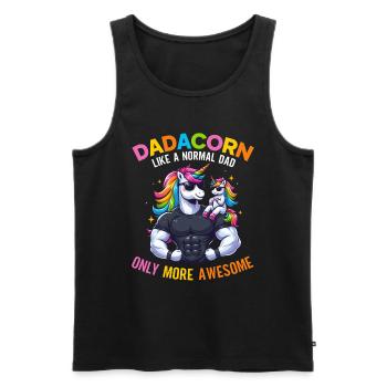 Dadacorn Unicorn Dad Dad Father's Day Daughter - Men's Premium Organic Tank Top - black - Front - Michal (187cm)