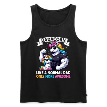 Dadacorn Unicorn Dad Dad Father's Day Daughter - Men's Premium Organic Tank Top - black - Front - Michal (187cm)