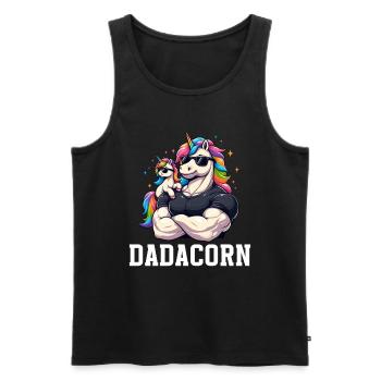 Dadacorn Unicorn Dad Dad Father's Day Daughter - Men's Premium Organic Tank Top - black - Front - Michal (187cm)