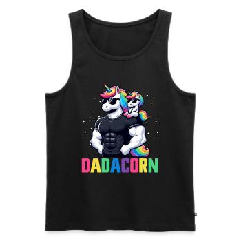 Dadacorn Unicorn Dad Dad Father's Day Daughter - Men's Premium Organic Tank Top - black - Front - Michal (187cm)