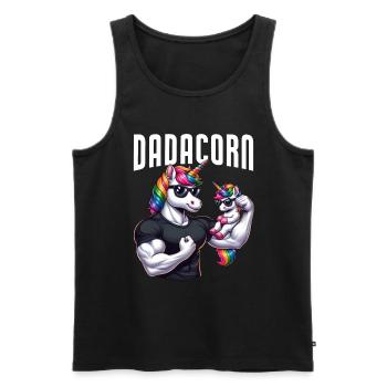 Dadacorn Einhorn Papa Papa Vatertag Tochter - Männer Premium Bio Tank Top - Schwarz - Vorne - Michal (187cm)