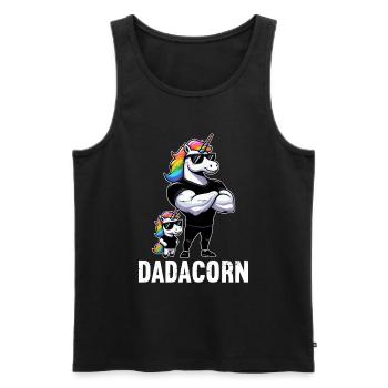 Dadacorn Unicorn Dad Dad Father's Day Daughter - Men's Premium Organic Tank Top - black - Front - Michal (187cm)