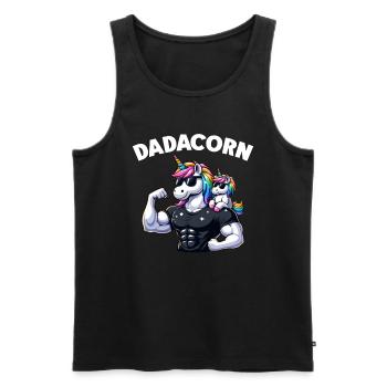 Dadacorn Unicorn Dad Dad Father's Day Daughter - Men's Premium Organic Tank Top - black - Front - Michal (187cm)