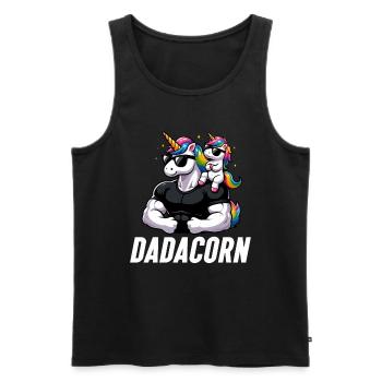 Dadacorn Einhorn Papa Papa Vatertag Tochter - Männer Premium Bio Tank Top - Schwarz - Vorne - Michal (187cm)