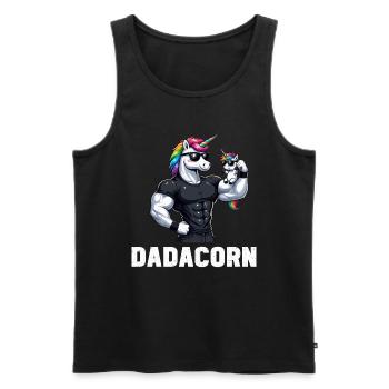 Dadacorn Unicorn Dad Dad Father's Day Daughter - Men's Premium Organic Tank Top - black - Front - Michal (187cm)