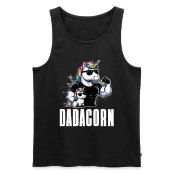 Dadacorn Einhorn Papa Papa Vatertag Tochter - Männer Premium Bio Tank Top - Schwarz - Vorne - Michal (187cm)