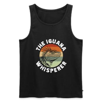 Iguanian Reptile Lover Herpetologist - Men's Premium Organic Tank Top - black - Front - AI Model Male 178 light (178cm)