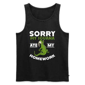 Iguanian Reptile Lover Herpetologist - Men's Premium Organic Tank Top - black - Front - AI Model Male 178 light (178cm)
