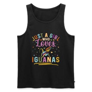 Iguanian Reptile Lover Herpetologist - Men's Premium Organic Tank Top - black - Front - AI Model Male 178 light (178cm)