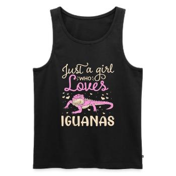 Iguanian Reptile Lover Herpetologist - Men's Premium Organic Tank Top - black - Front - AI Model Male 178 light (178cm)