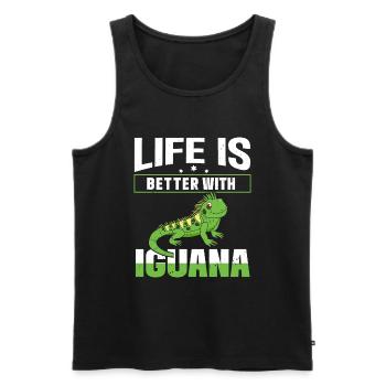 Iguanian Reptile Lover Herpetologist - Men's Premium Organic Tank Top - black - Front - AI Model Male 178 light (178cm)