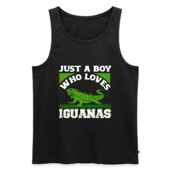 Iguanian Reptile Lover Herpetologist - Men's Premium Organic Tank Top - black - Front - AI Model Male 178 light (178cm)