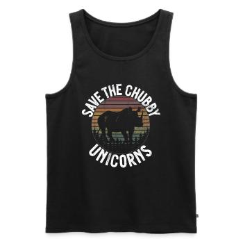 Speichern Sie Die Molligen Einhörner Fat Rino - Männer Premium Bio Tank Top - Schwarz - Vorne - AI Model Male 178 light (178cm)