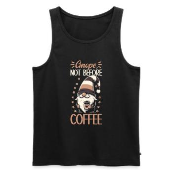Gnome drôle & Amateur de café Café des nains de jardin - Débardeur bio Premium Homme - noir - Devant - AI Model Male 178 light (178cm)