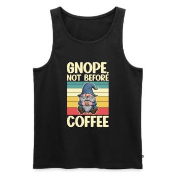 Gnome drôle & Amateur de café Café des nains de jardin - Débardeur bio Premium Homme - noir - Devant - AI Model Male 178 light (178cm)