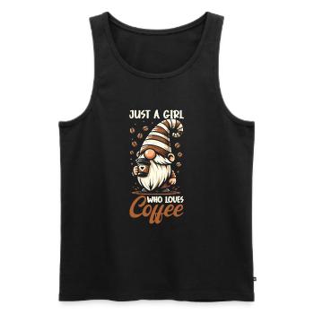 Gnome drôle & Amateur de café Café des nains de jardin - Débardeur bio Premium Homme - noir - Devant - AI Model Male 178 light (178cm)