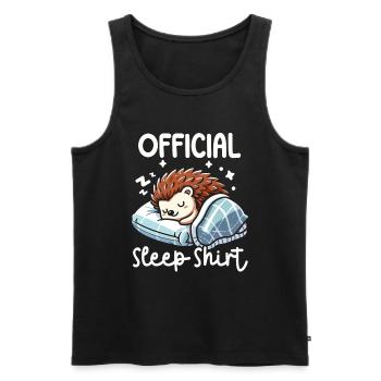 Official Sleeping House Hedgehog PJ Sleeping - Men's Premium Organic Tank Top - black - Front - AI Model Male 178 light (178cm)