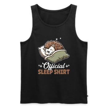 Official Sleeping House Hedgehog PJ Sleeping - Men's Premium Organic Tank Top - black - Front - AI Model Male 178 light (178cm)