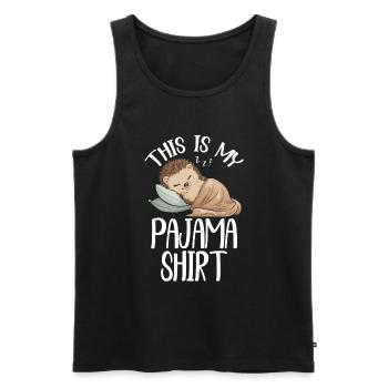 Official Sleeping House Hedgehog PJ Sleeping - Men's Premium Organic Tank Top - black - Front - AI Model Male 178 light (178cm)
