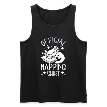 Maison de Couchage Officielle Axolotl PJ Dormir - Débardeur bio Premium Homme - noir - Devant - Michal (187cm)