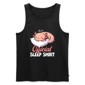 Official Sleeping House Axolotl PJ Sleeping - Men's Premium Organic Tank Top - black - Front - AI Model Male 178 light (178cm)