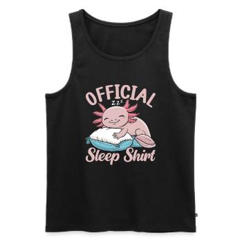 Official Sleeping House Axolotl PJ Sleeping - Men's Premium Organic Tank Top - black - Front - AI Model Male 178 light (178cm)