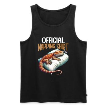 Official Sleeping House Bearded Dragon PJ Sleeps - Men's Premium Organic Tank Top - black - Front - Michal (187cm)