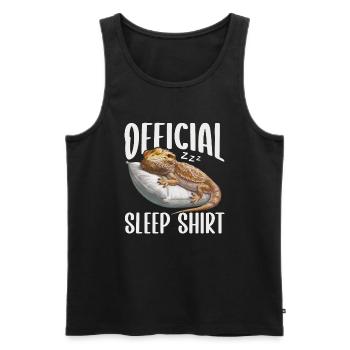 Official Sleeping House Bearded Dragon PJ Sleeps - Men's Premium Organic Tank Top - black - Front - Michal (187cm)